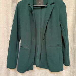 Forest Green Blazer Size M - Single Button Tailored Jacket with Notched Lapel
